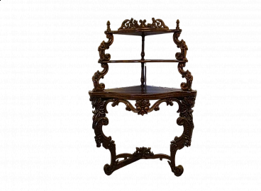 Louis Philippe carved walnut corner piece, 19th century