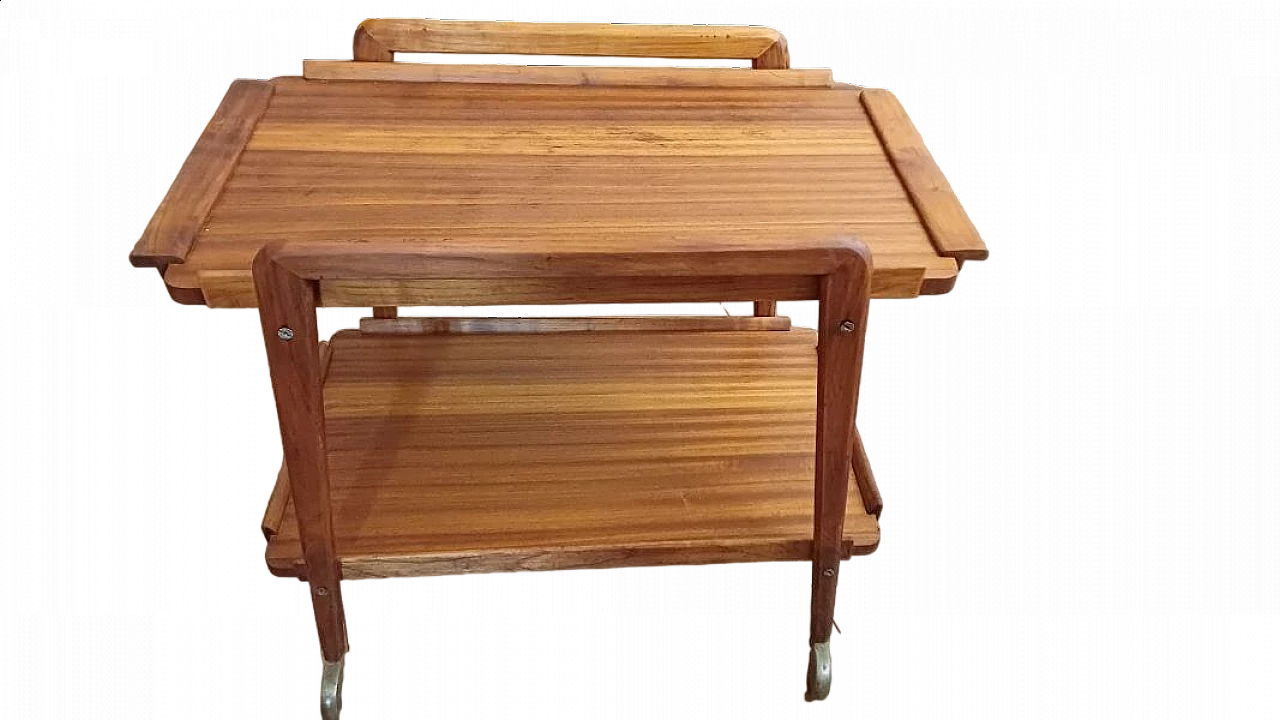 Teak food cart with wheels, 1960s 6