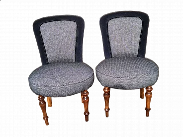 Walnut bedroom armchairs, 19th century