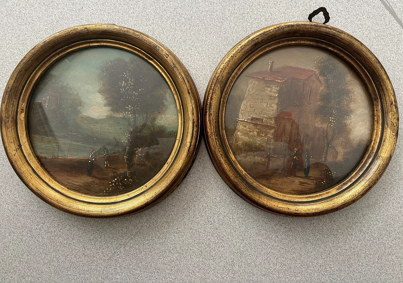 Country landscapes, pair of oil paintings on panel, late 19th century 1