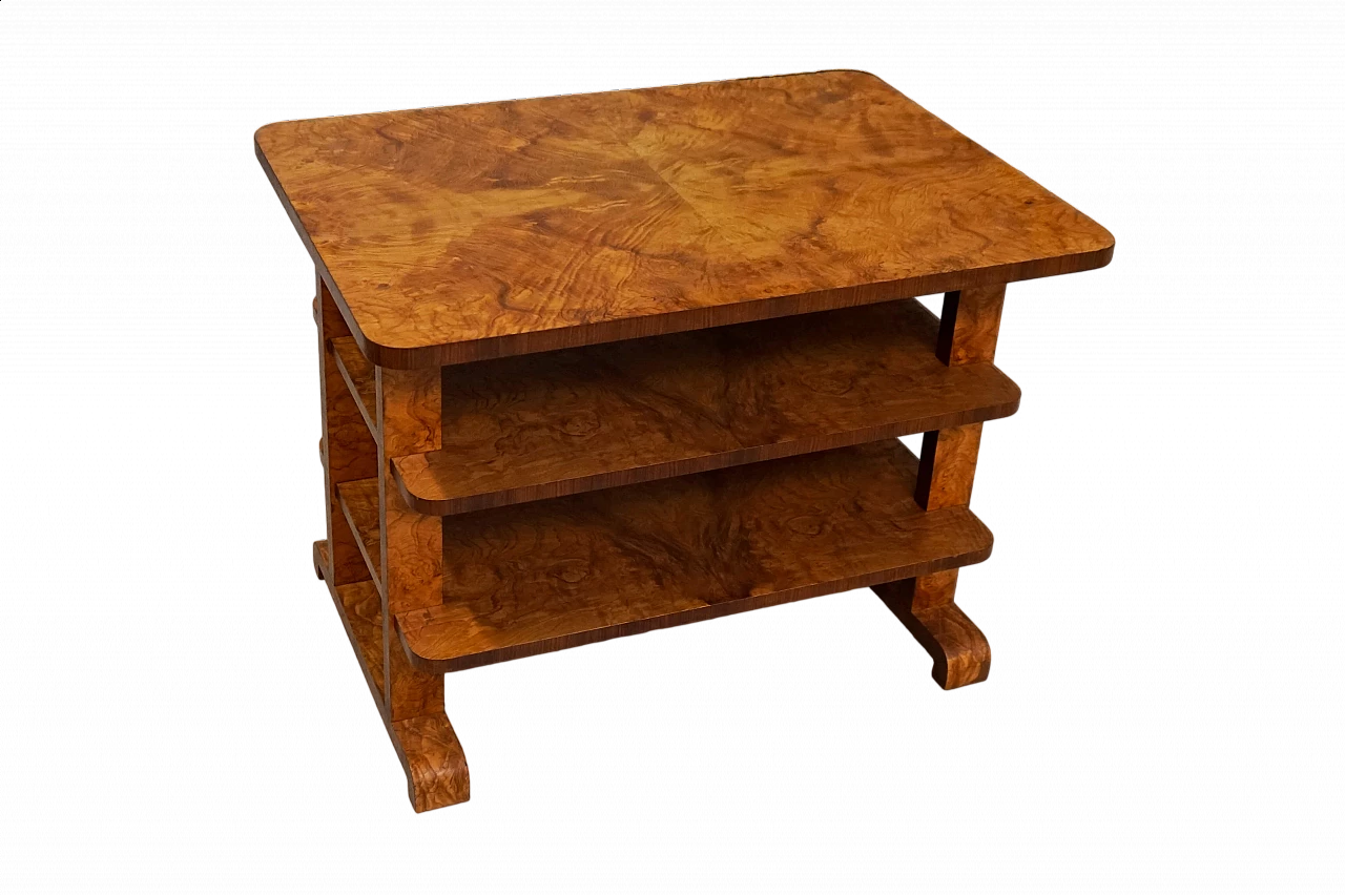 Briarwood coffee table with three shelves, 1940s 7