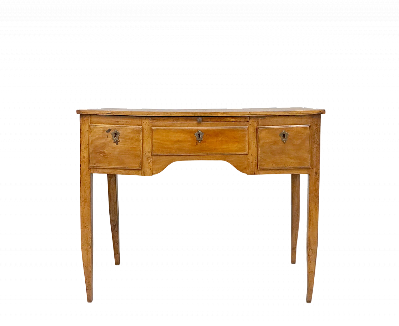 Solid walnut desk with three drawers and spiked legs, 18th century 8