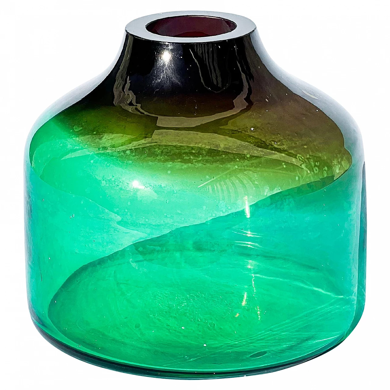 Green Murano glass vase by Vinicio Vianello, 1970s 1