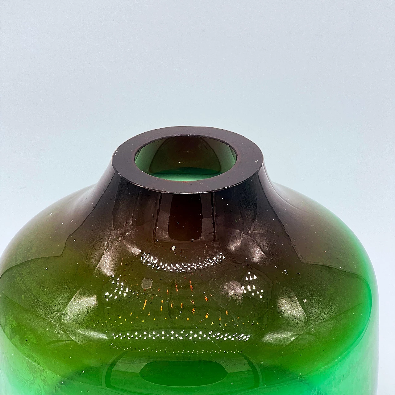 Green Murano glass vase by Vinicio Vianello, 1970s 3