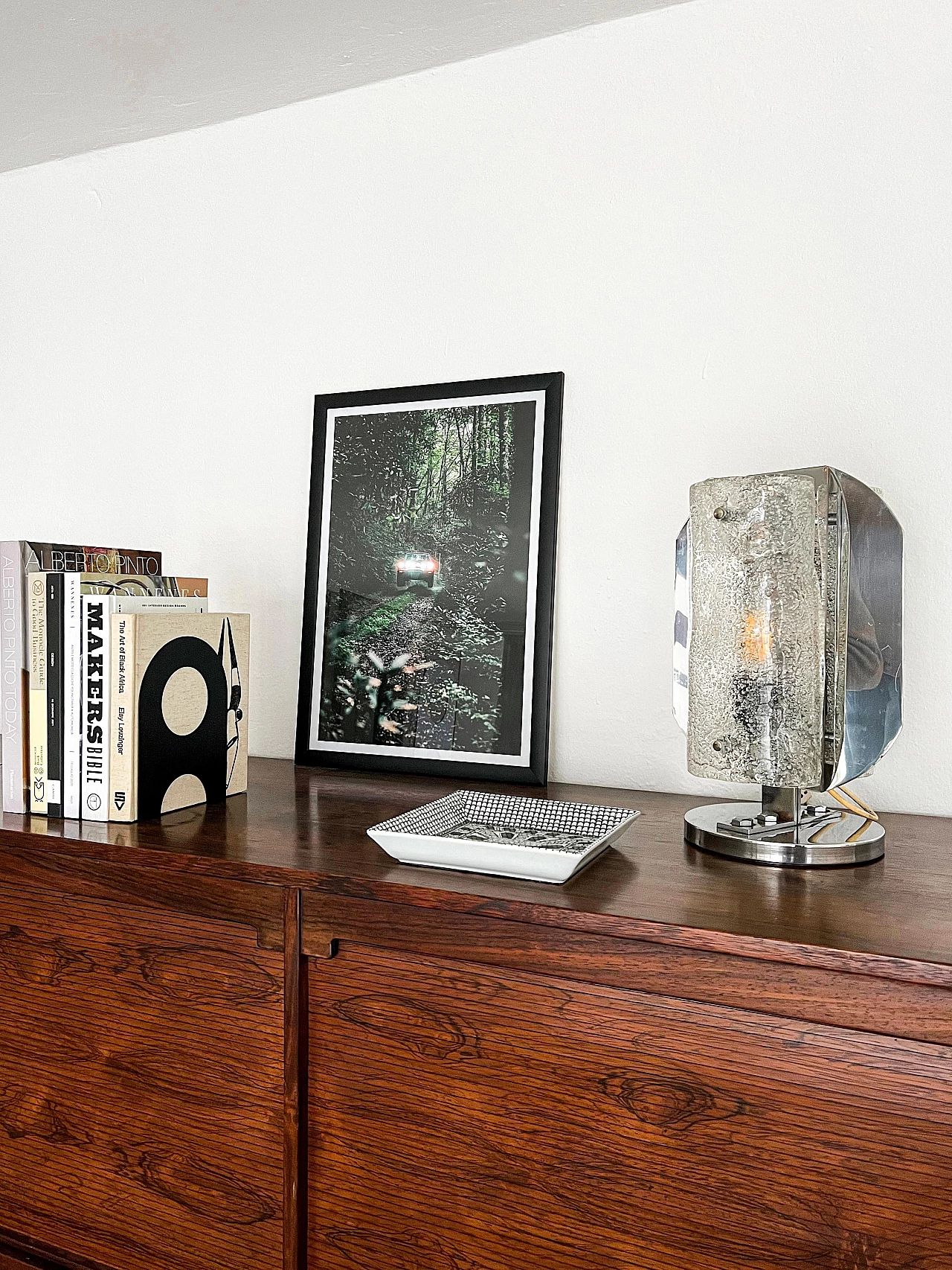 Space Age steel and frosted glass table lamp, 1970s 2