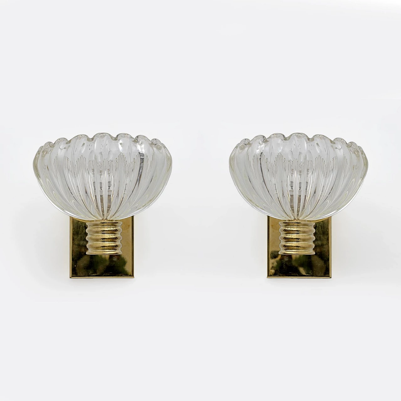 Pair of Art Deco wall lights attributed to Barovier & Toso, 1940s 2