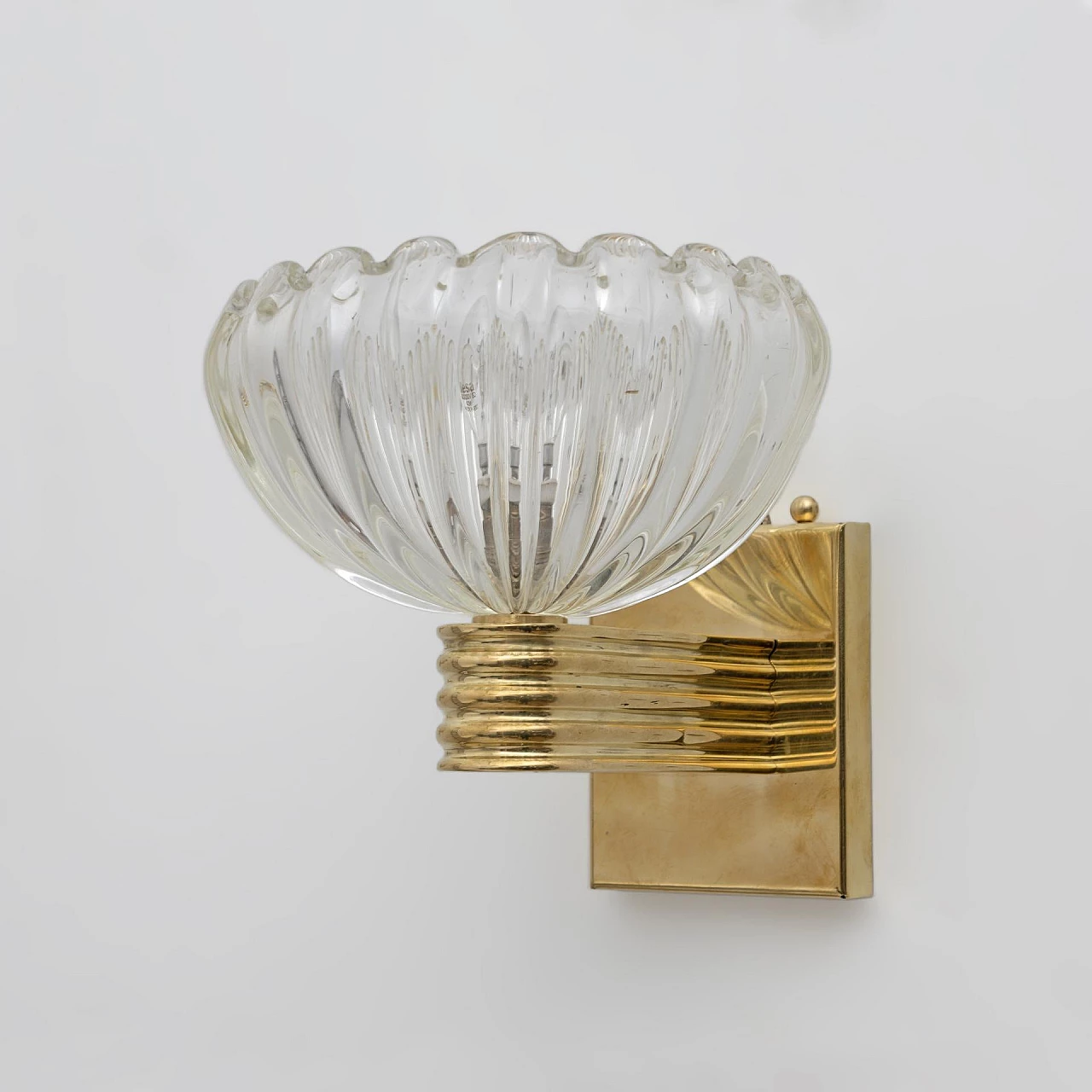 Pair of Art Deco wall lights attributed to Barovier & Toso, 1940s 7