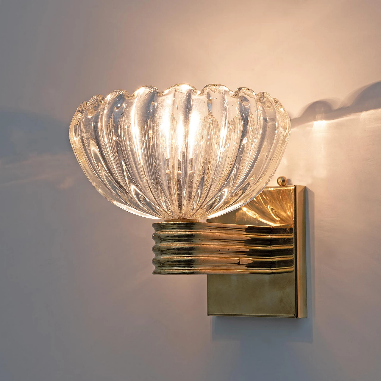 Pair of Art Deco wall lights attributed to Barovier & Toso, 1940s 8