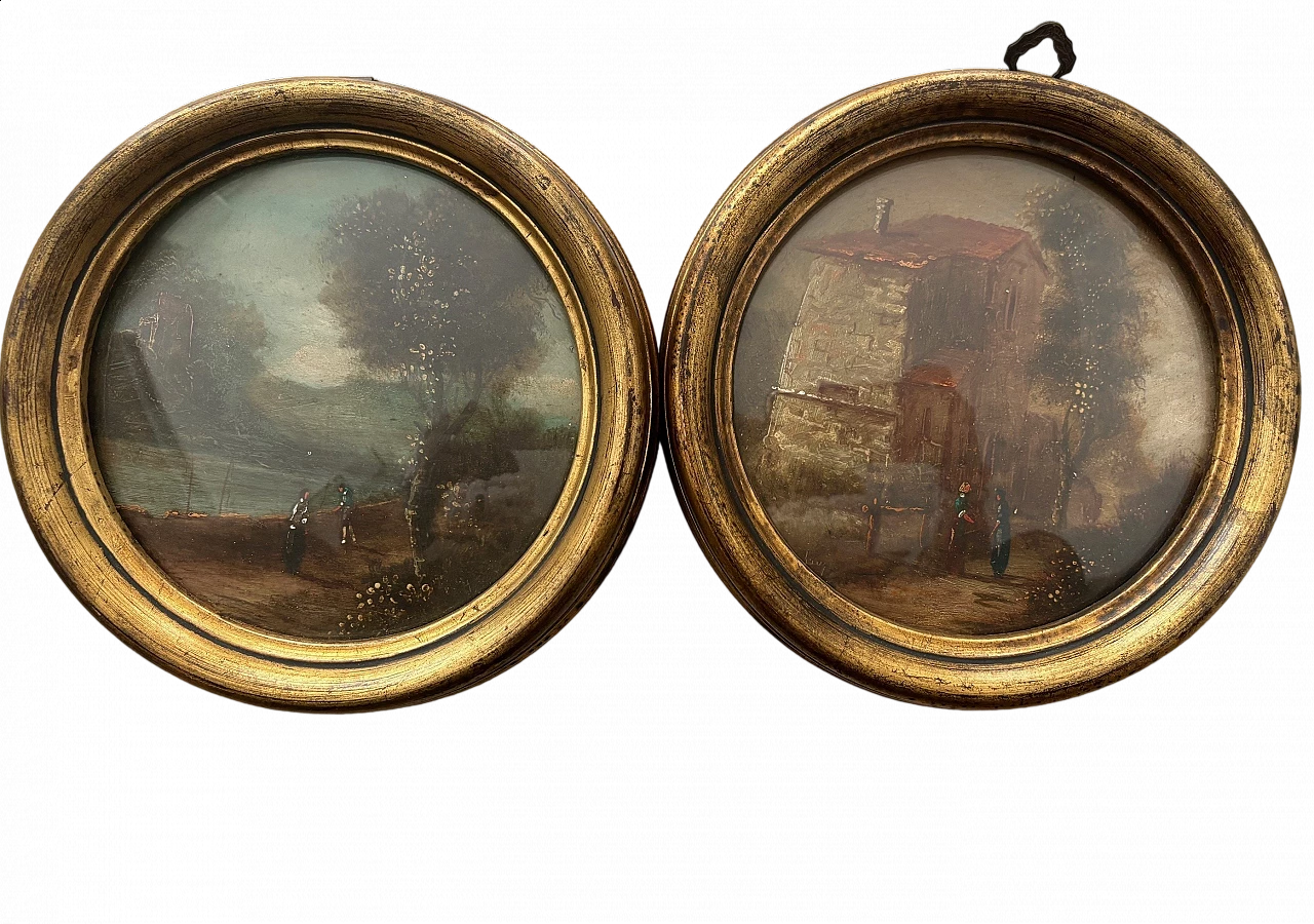 Country landscapes, pair of oil paintings on panel, late 19th century 6