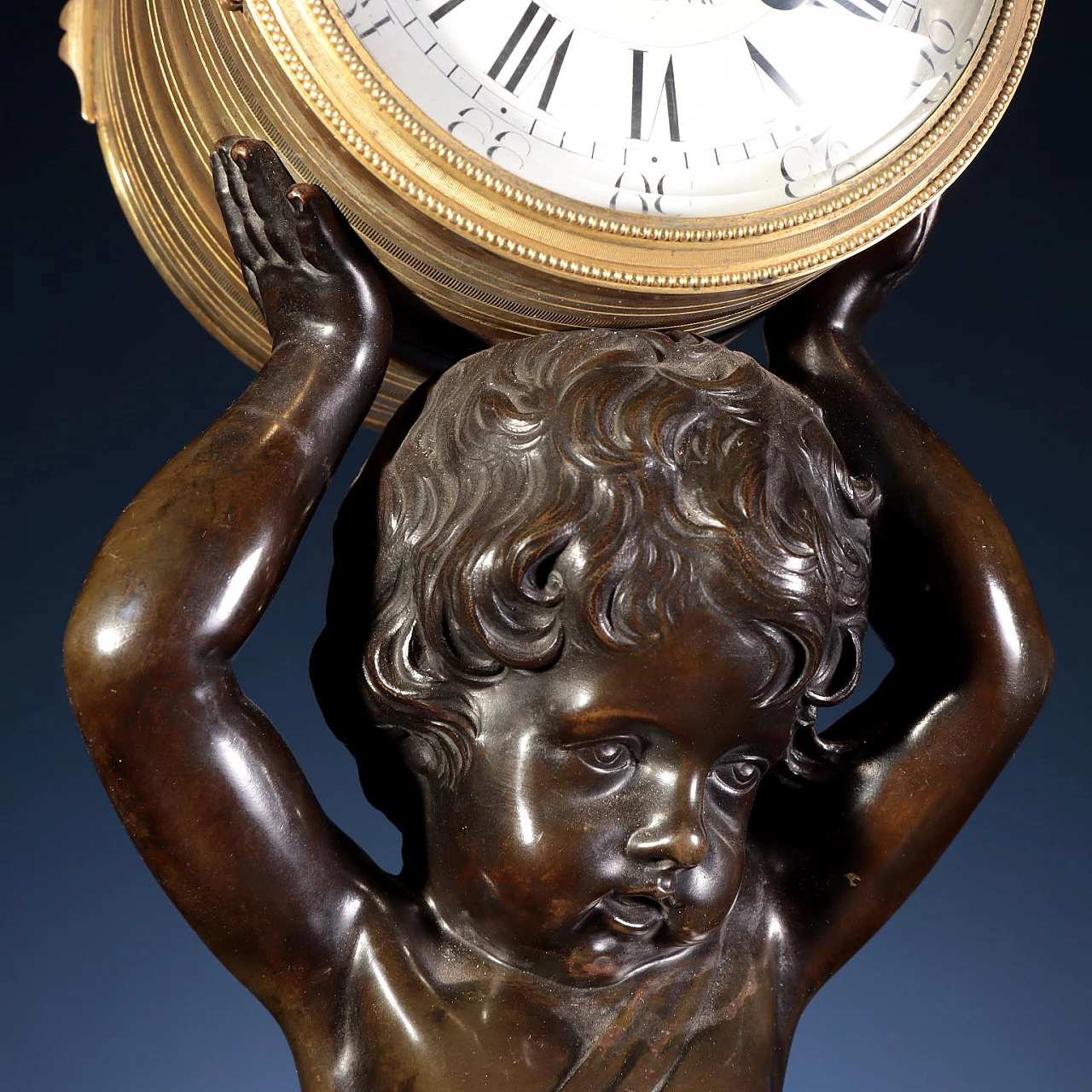 Triptych with clock and pair of candelabra attributed to Etienne Lenoir - Henry Dasson, 19th century 3