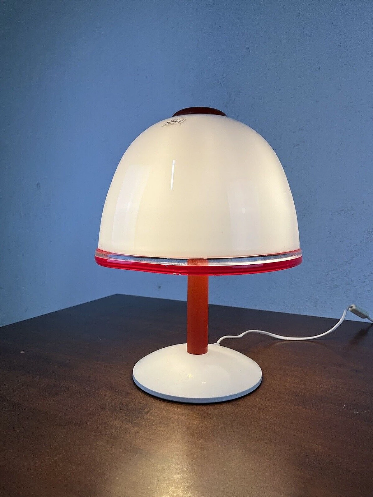 Lampada da tavolo in vetro di Pamio e Toso per Leucos, anni '80 1