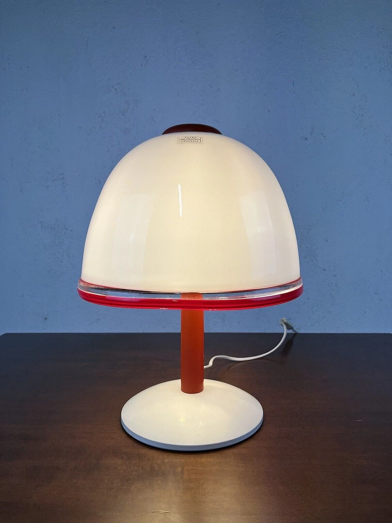 Lampada da tavolo in vetro di Pamio e Toso per Leucos, anni '80 3