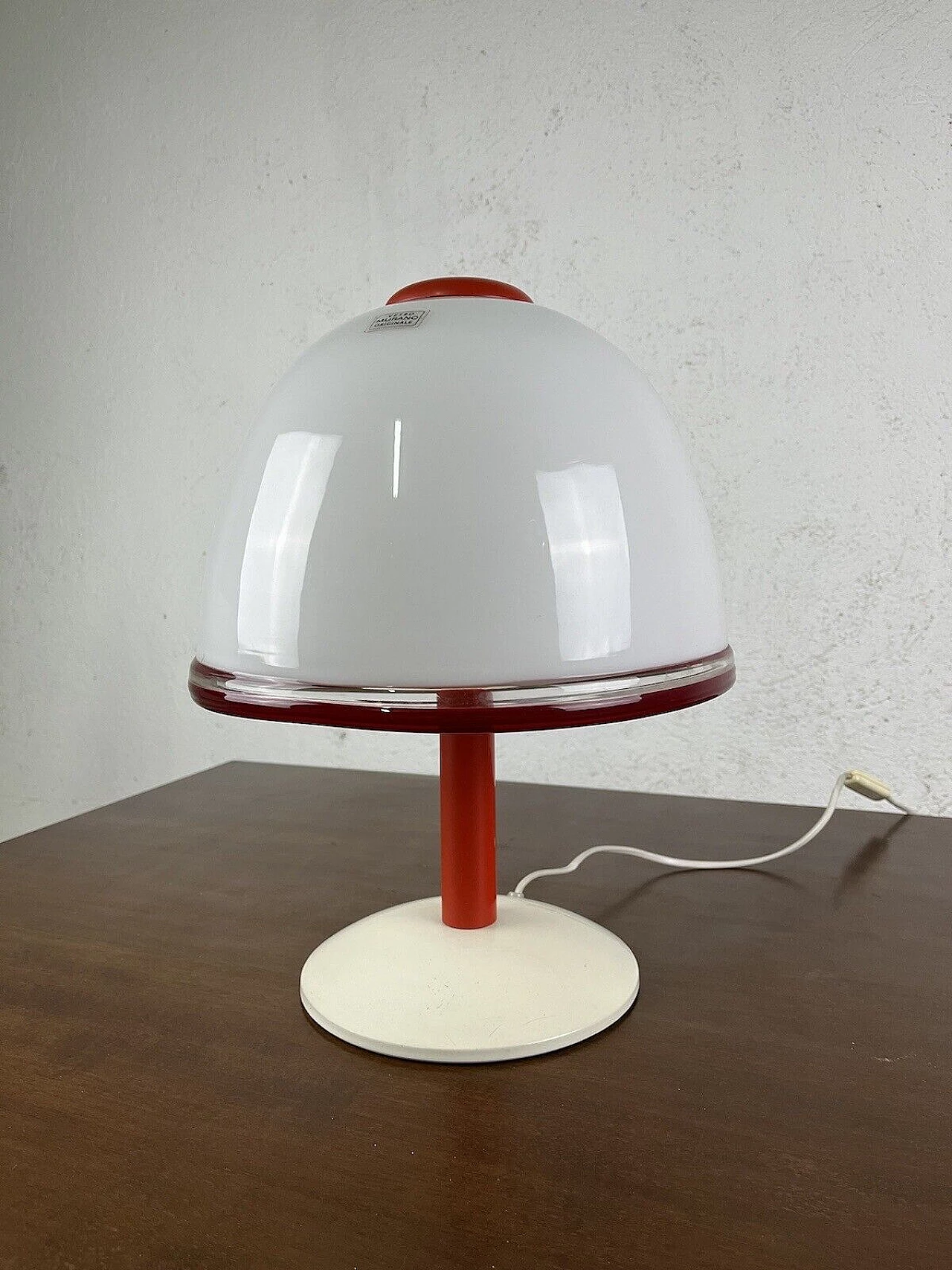 Lampada da tavolo in vetro di Pamio e Toso per Leucos, anni '80 6