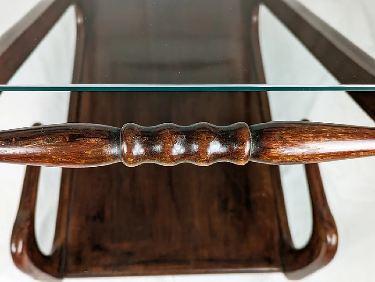 Wood and glass cart, 1940s 3