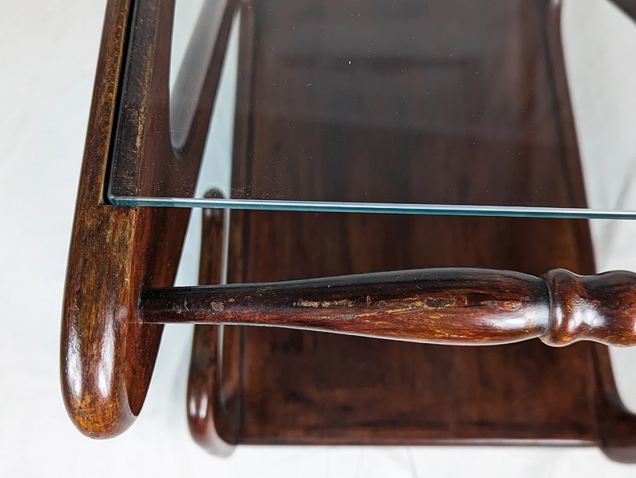 Wood and glass cart, 1940s 4