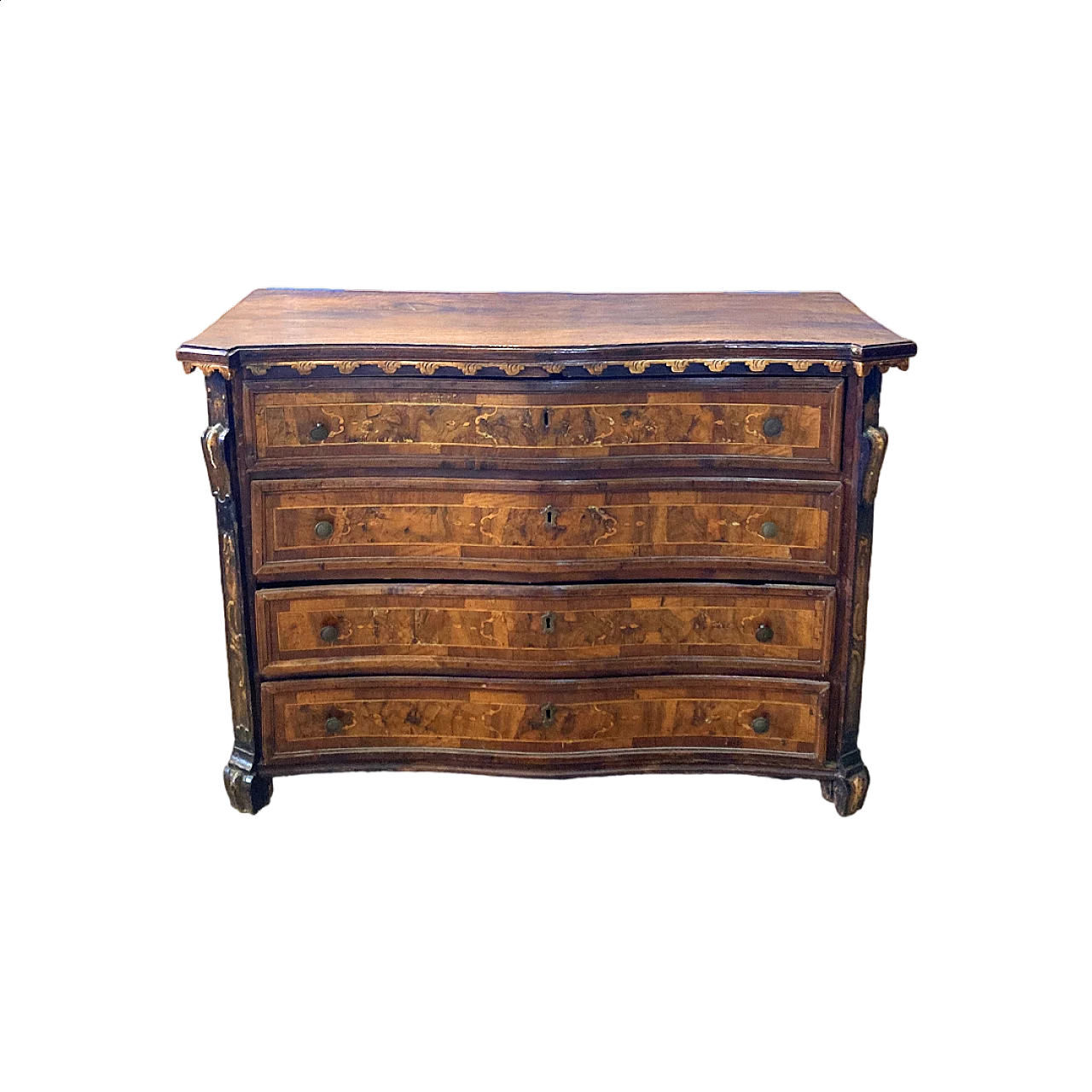 Walnut chest of drawers with maple thread, 18th century 10