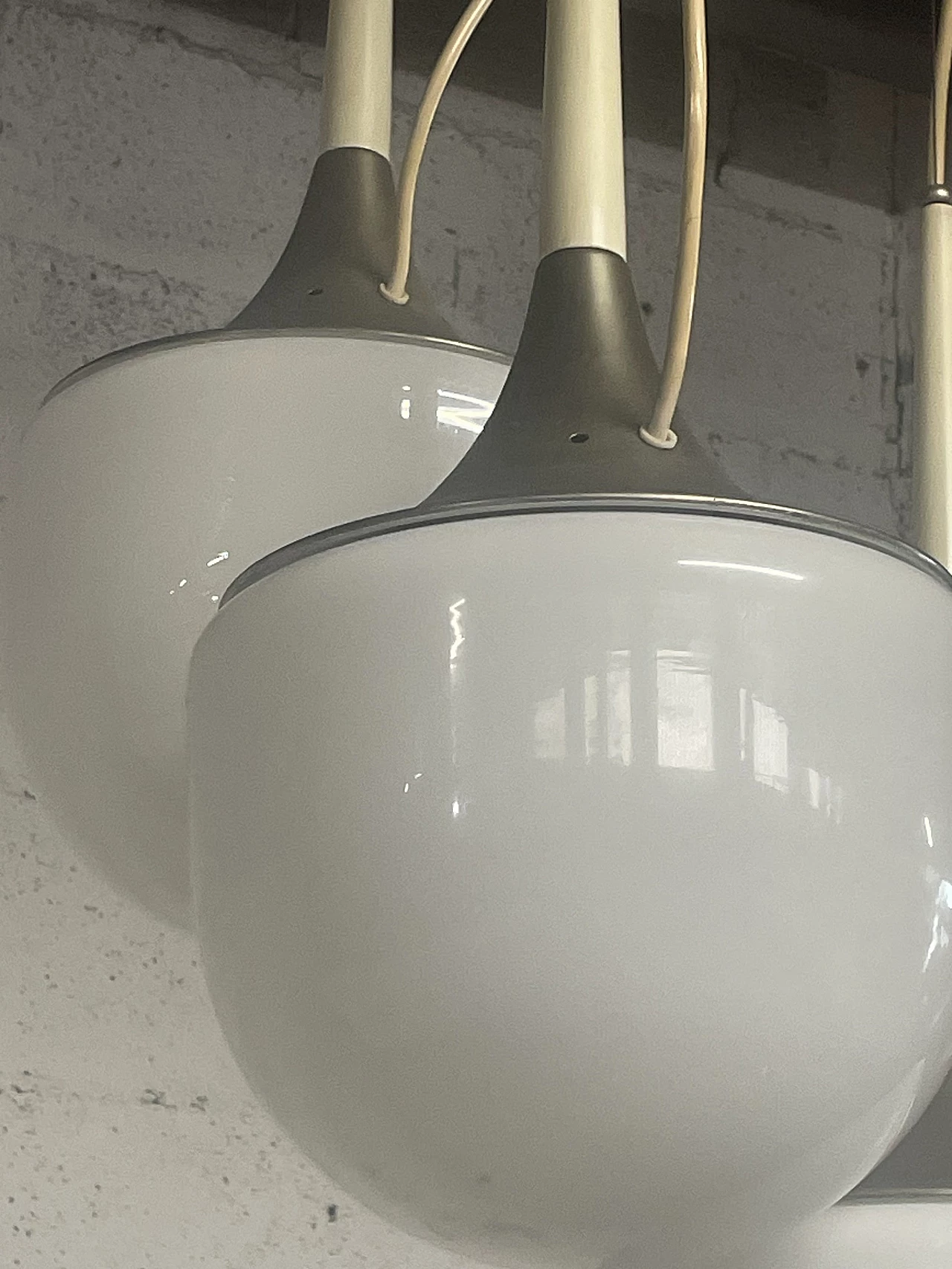 Lampadario a tre luci in metallo e plastica di Esperia, anni '70 6