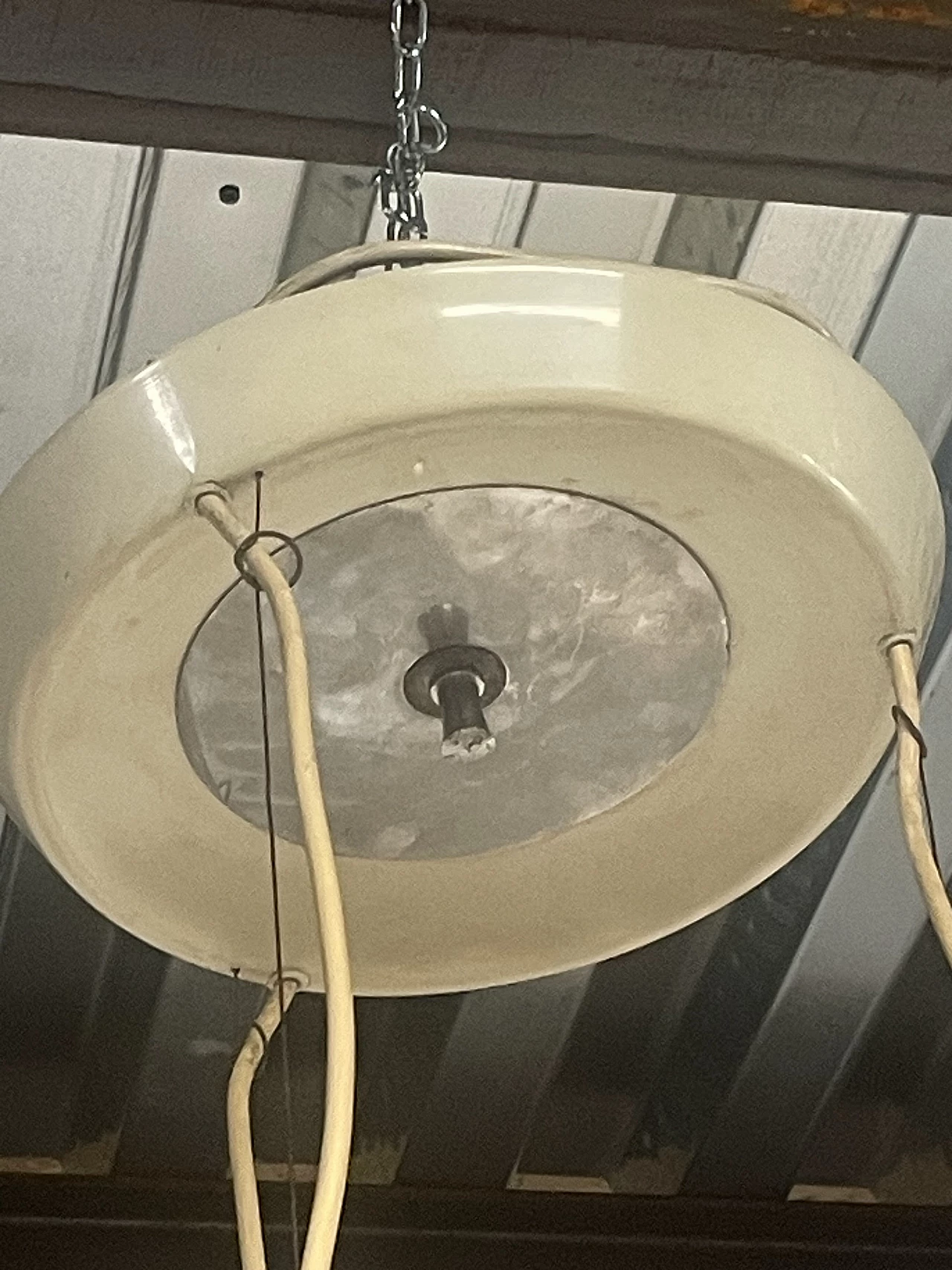 Lampadario a tre luci in metallo e plastica di Esperia, anni '70 8