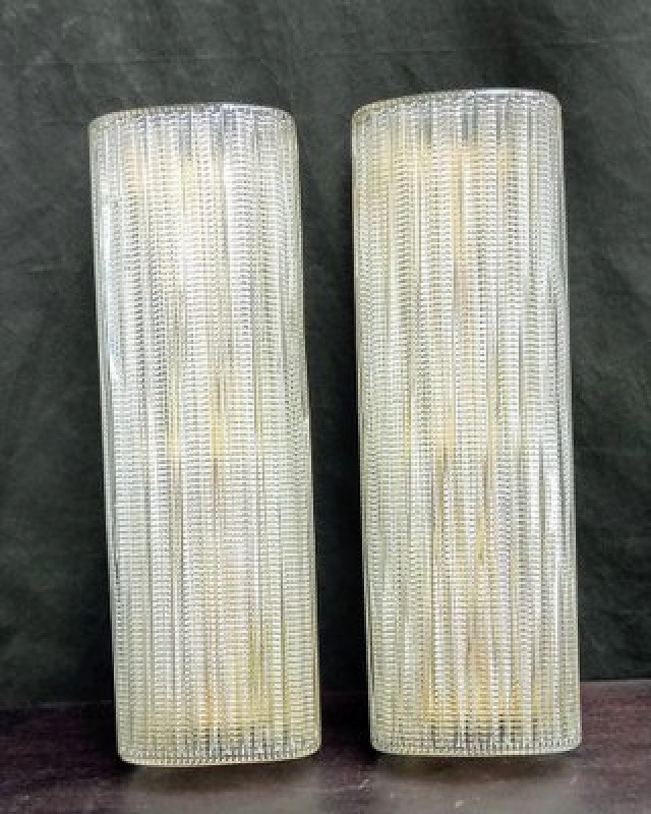 Pair of Murano glass wall lights by Leucos, 1970s 2