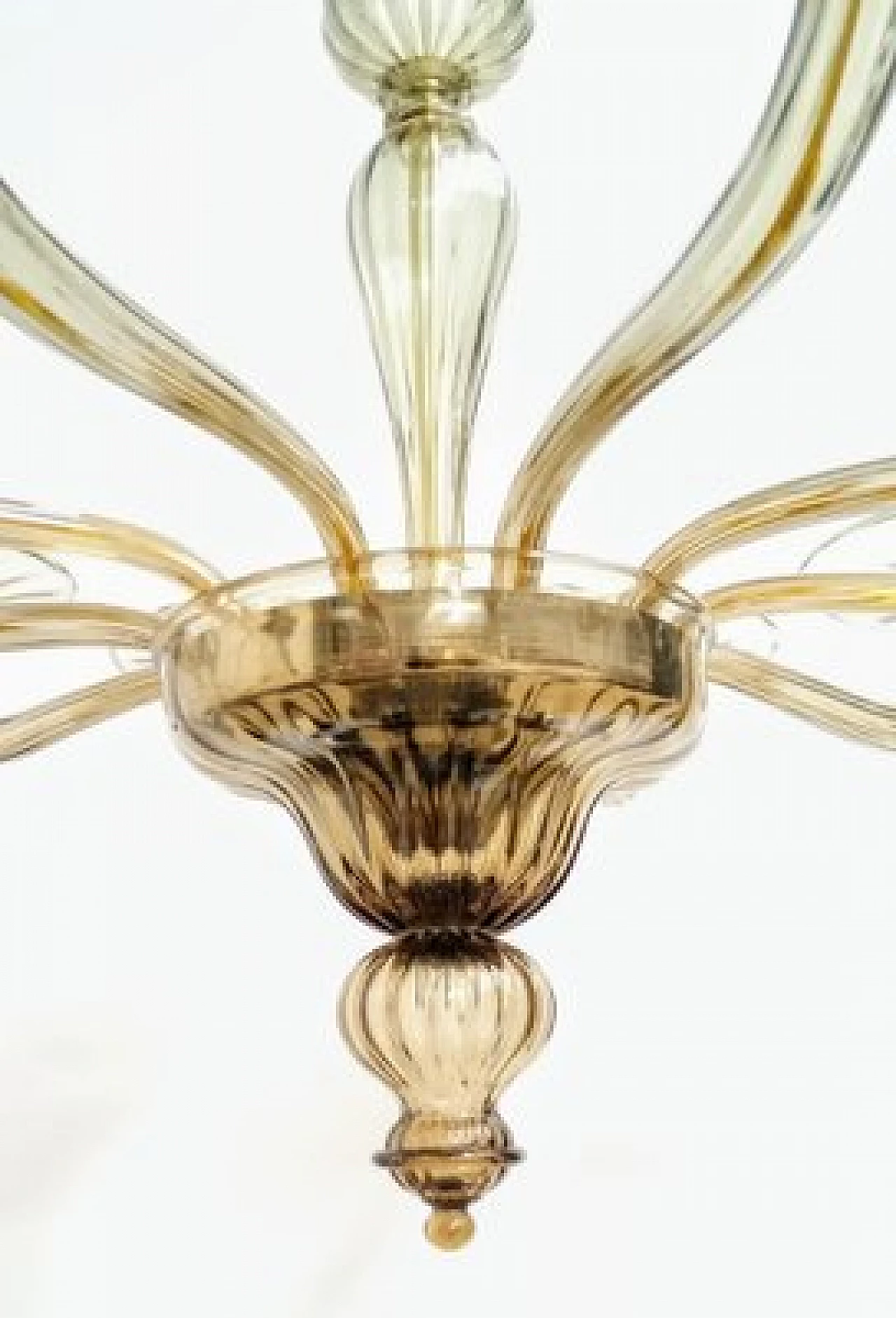 Lampadario in vetro di Murano fumé ambrato di Cappellin, anni '70 10
