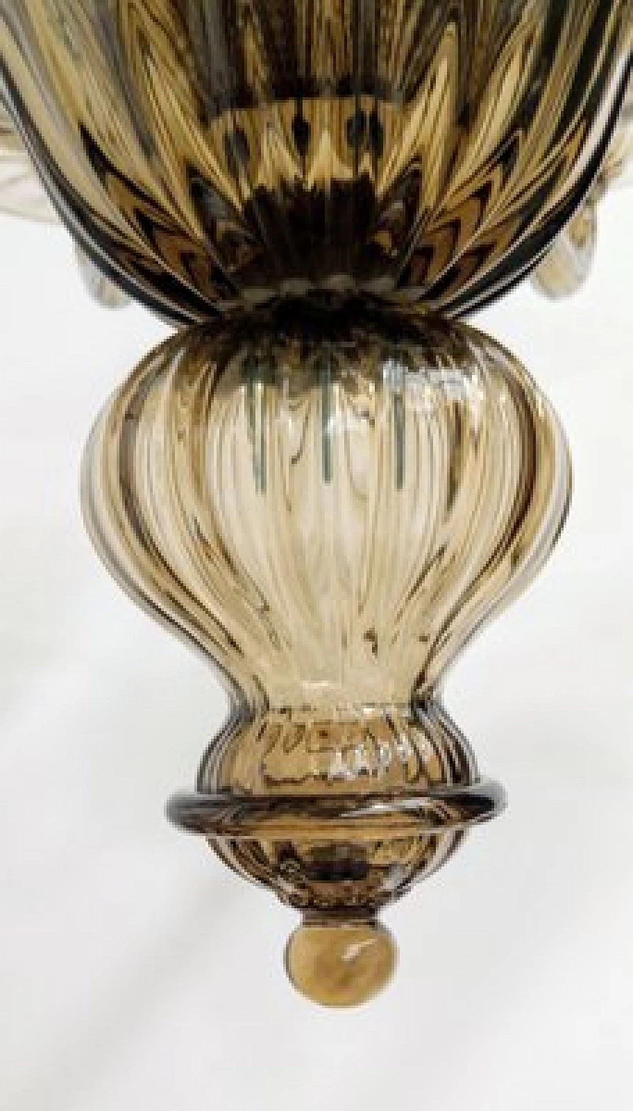 Lampadario in vetro di Murano fumé ambrato di Cappellin, anni '70 11