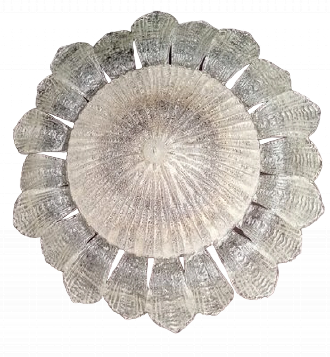 Transparent Murano glass flower ceiling lamp, 1980s 10