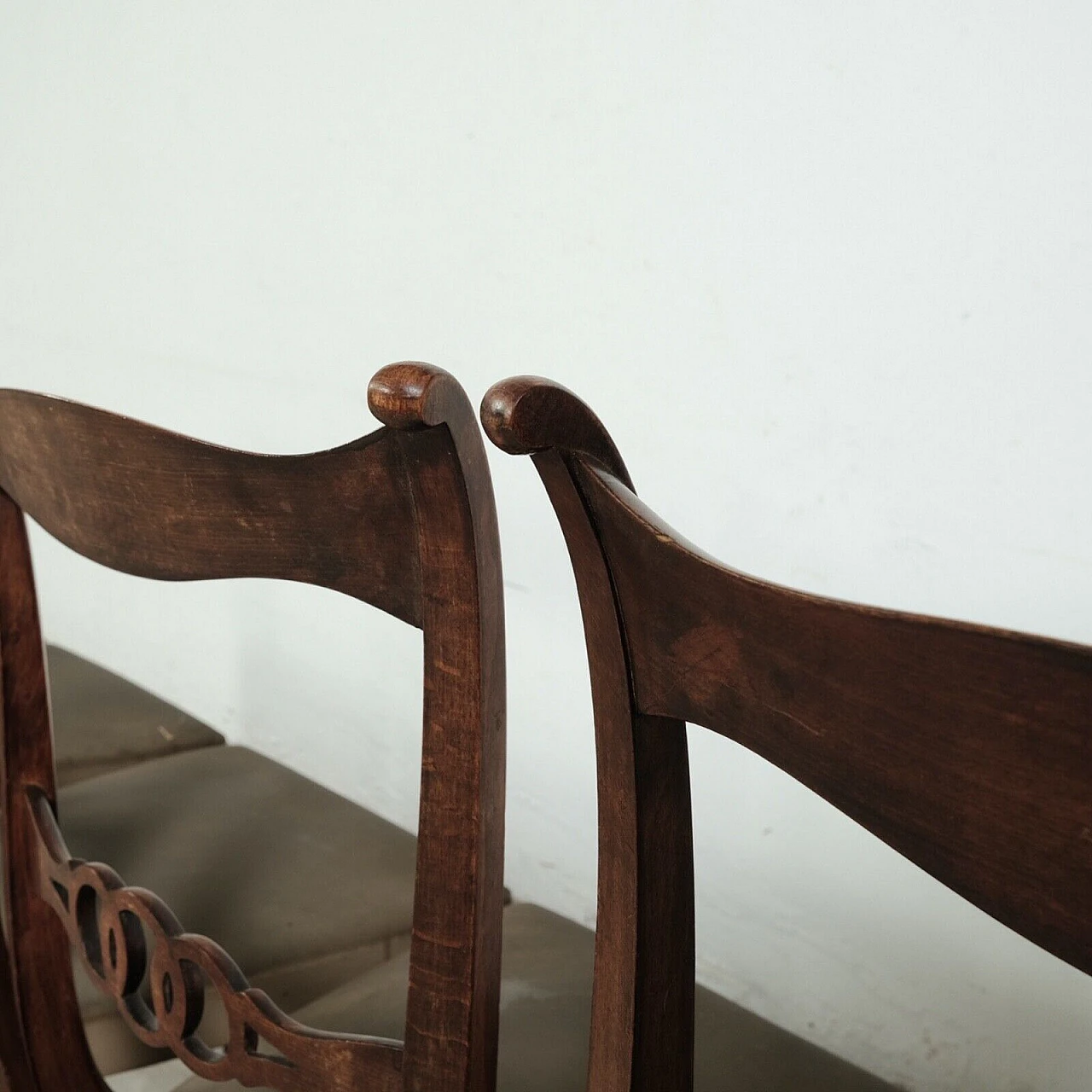 5 Chairs in wood and canvas plastic, 1950s 8