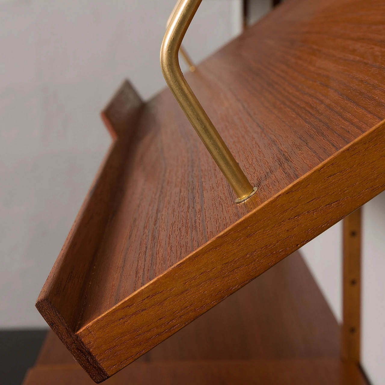 Modular teak hanging bookcase in the style of P. Cadovius, 1960s 14