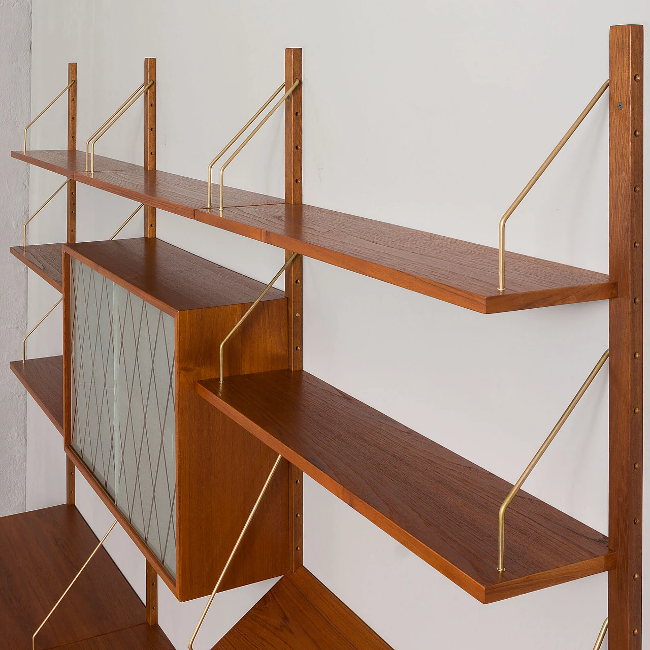 Modular teak hanging bookcase in the style of P. Cadovius, 1960s 22