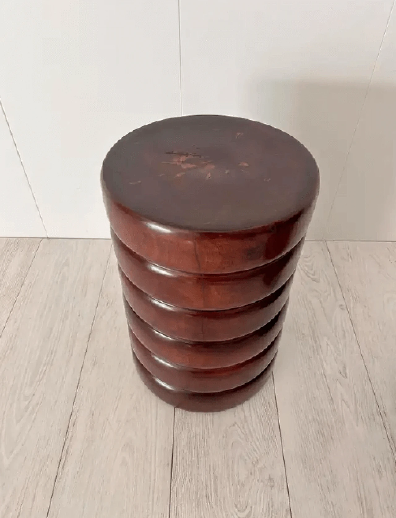 Pair of wooden stools, 1970s 4