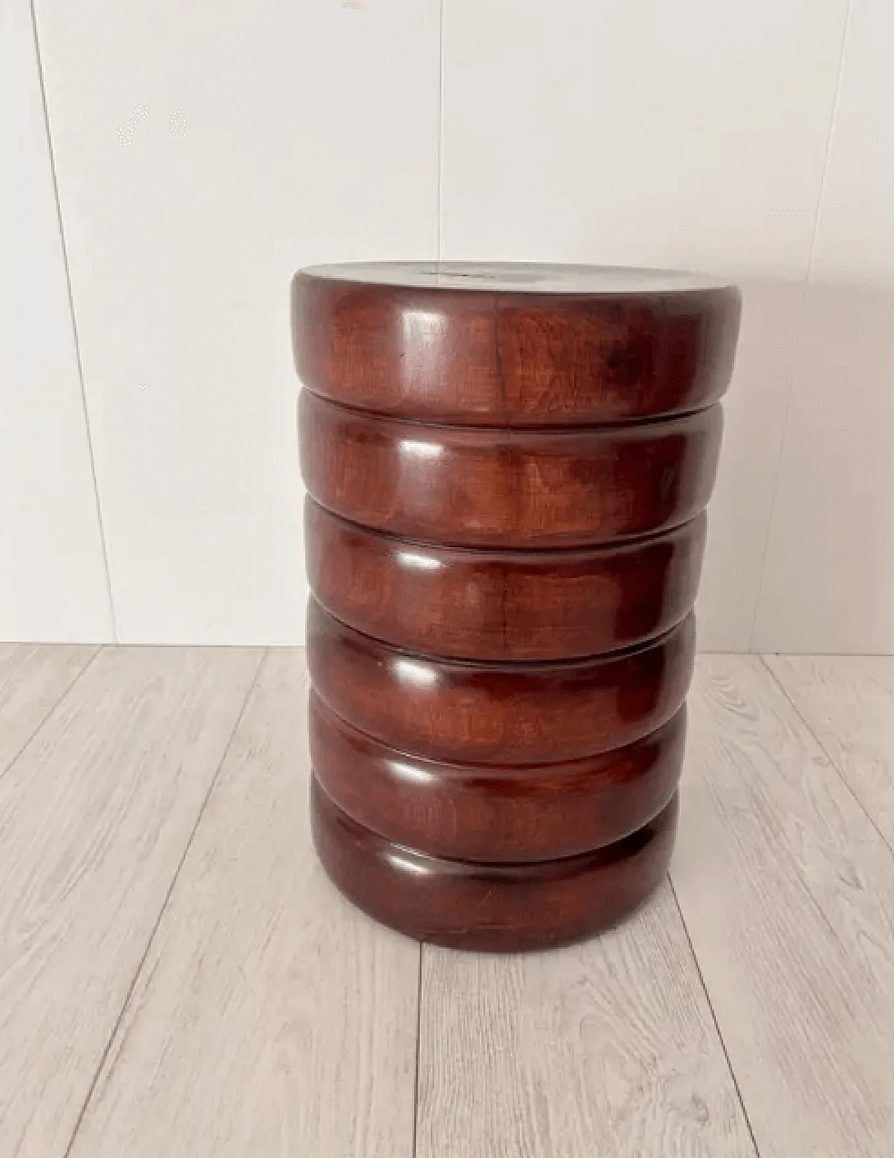 Pair of wooden stools, 1970s 5