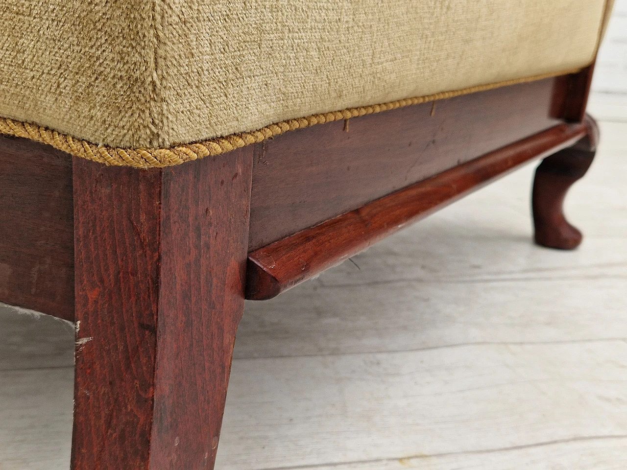 Danish teak and velvet armchair, 1950s 12