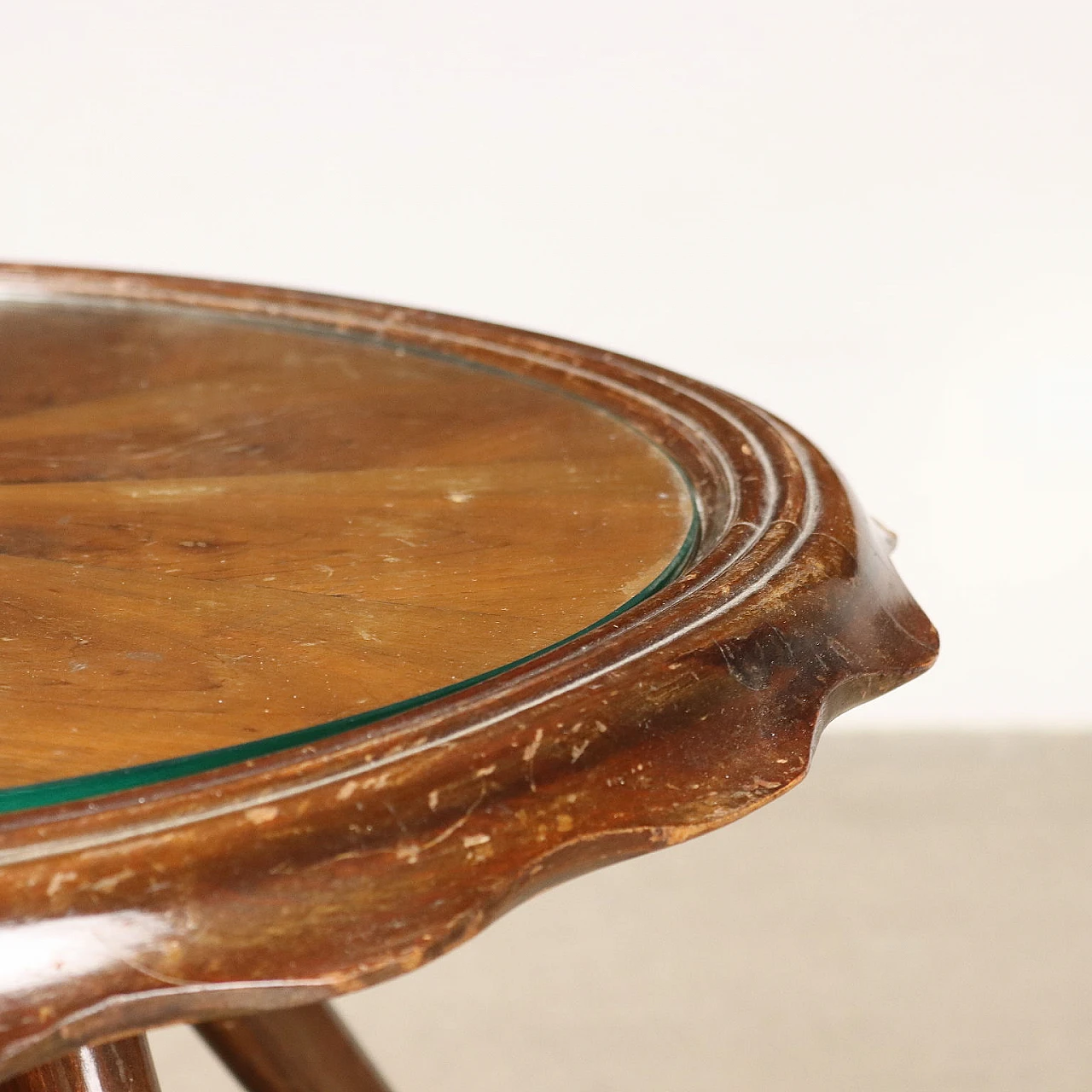 Coffee table in beech, walnut veneer and glass, 1950s 4