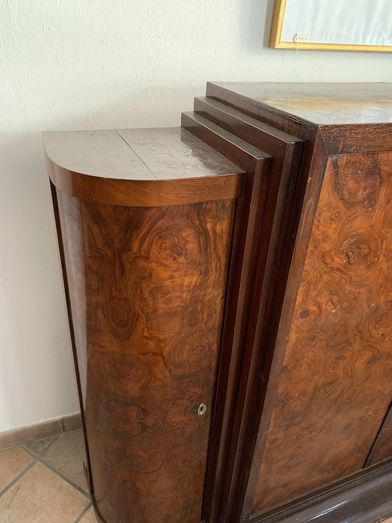 Wooden sideboard with four doors, 1930s 1