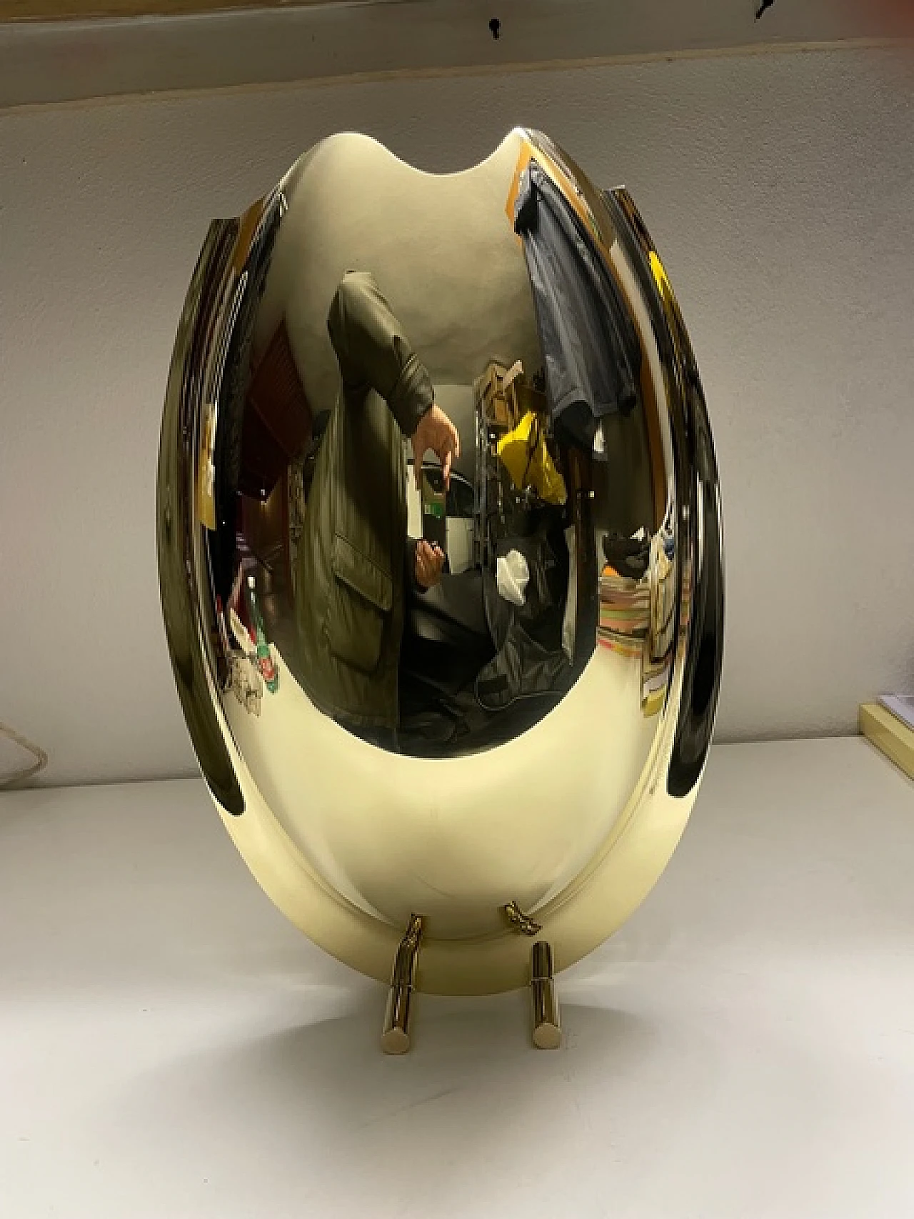 Brass oval vase by Giuliano Malimpensa, 2000s 1