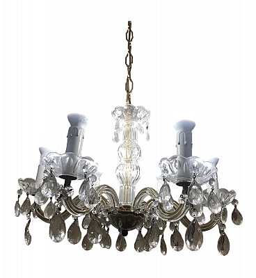 Maria Theresa style glass and brass chandelier, 1970s