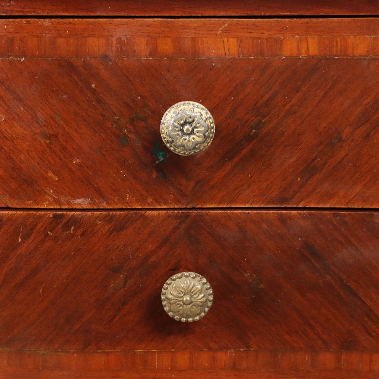 Mahogany writing desk with wavy feet and drawers 4