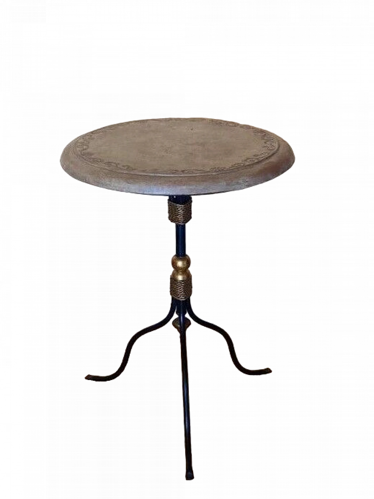 French ceramic and wrought iron bistro side table, 1990s 8