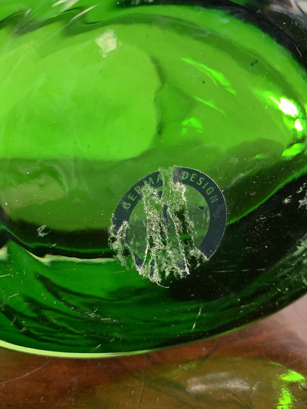 German green glass vase, 1990s 4