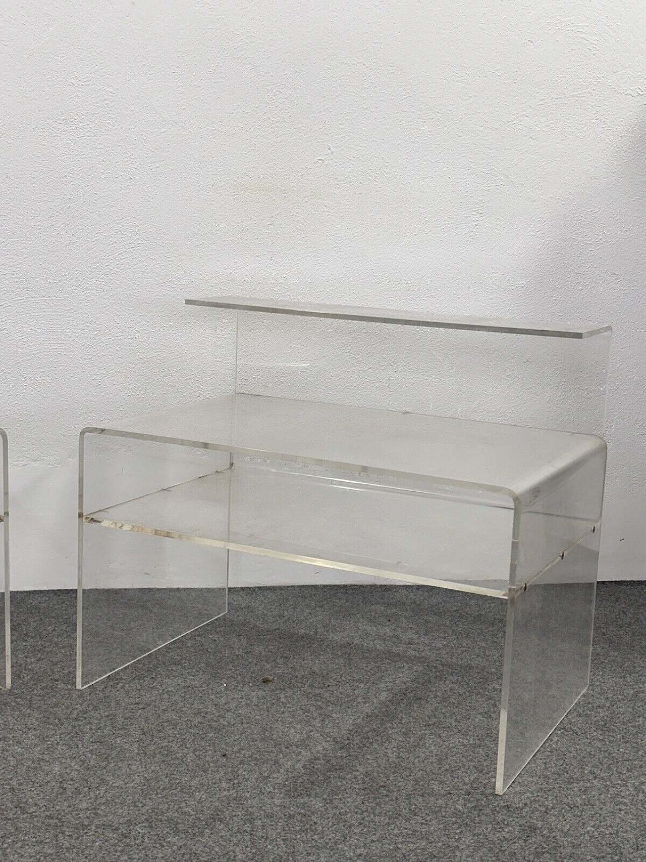 Pair of Space Age transparent acrylic bedside tables, 1970s 5