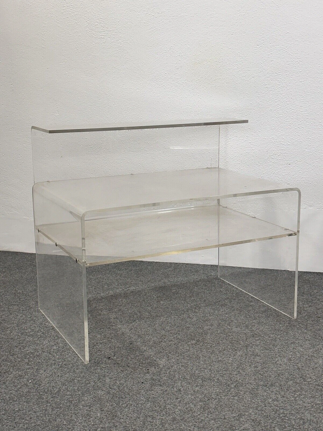 Pair of Space Age transparent acrylic bedside tables, 1970s 6