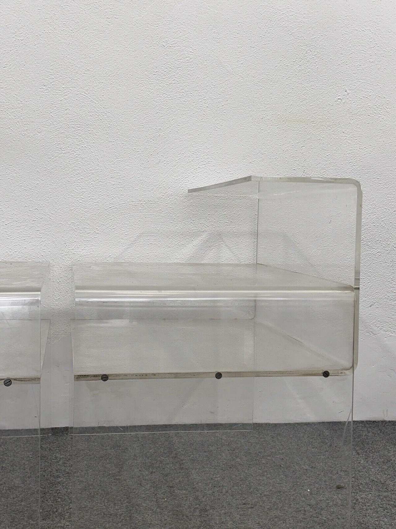 Pair of Space Age transparent acrylic bedside tables, 1970s 7