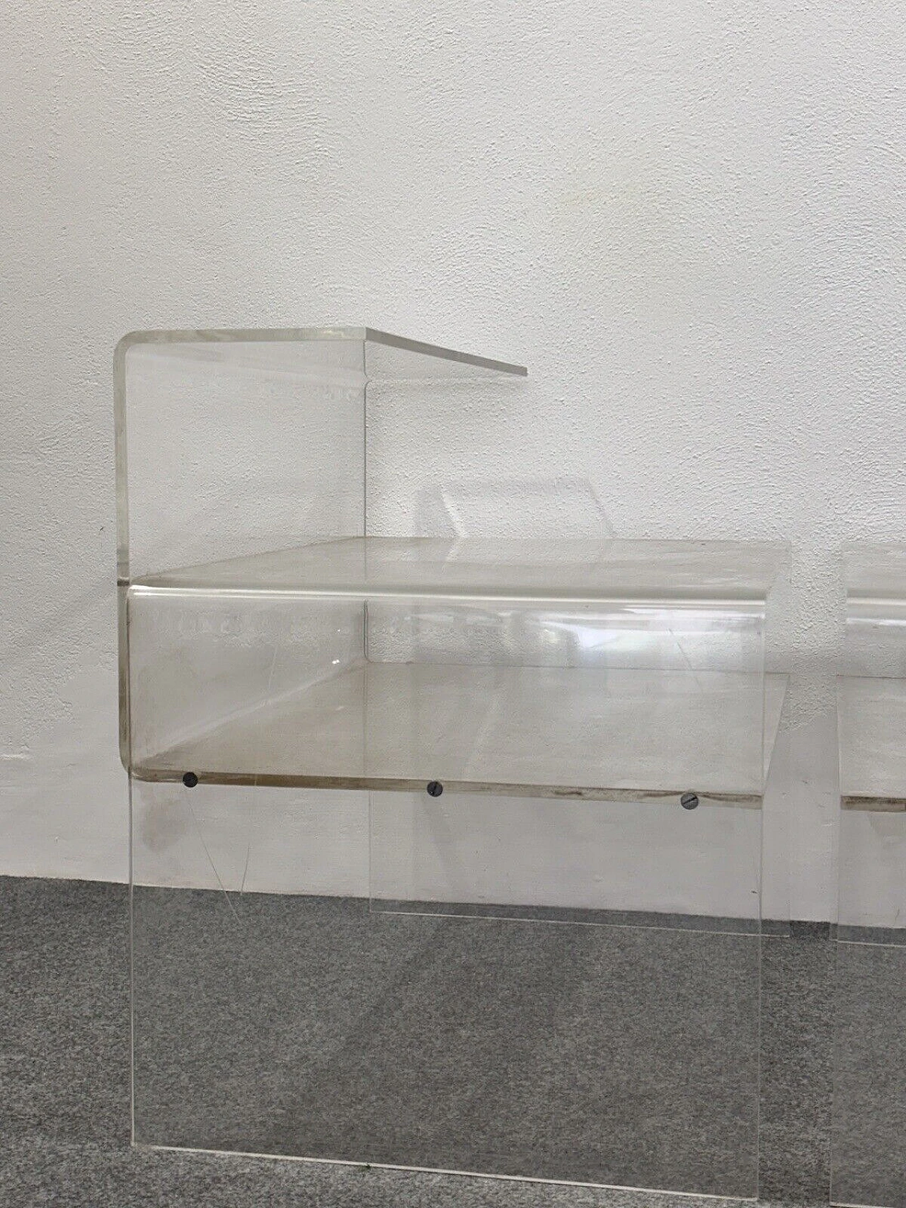 Pair of Space Age transparent acrylic bedside tables, 1970s 8