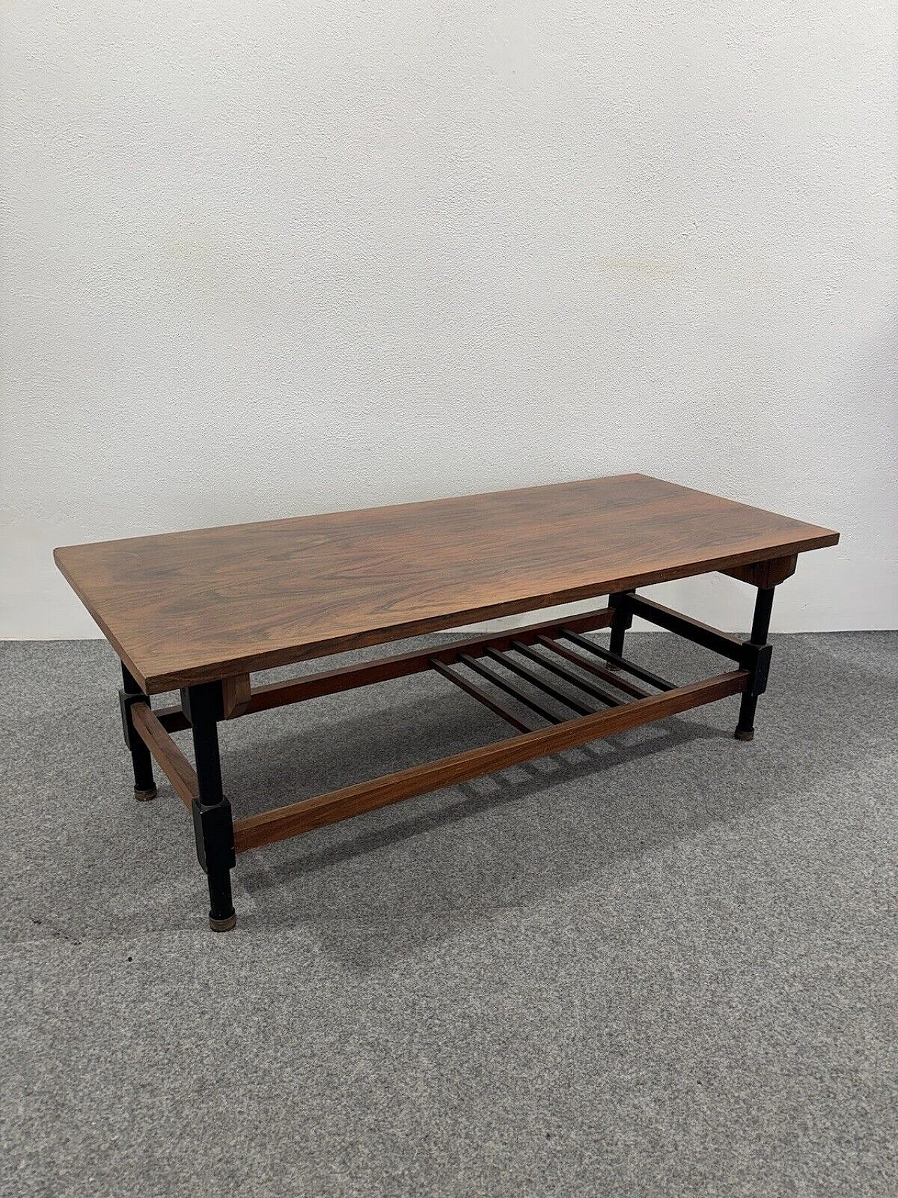 Wood and metal coffee table, 1960s 1