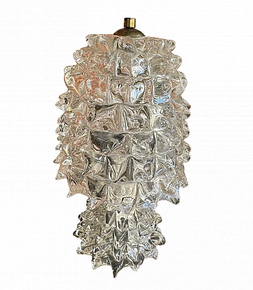 Lampada da tavolo in vetro rostrato di Barovier & Toso, anni '40