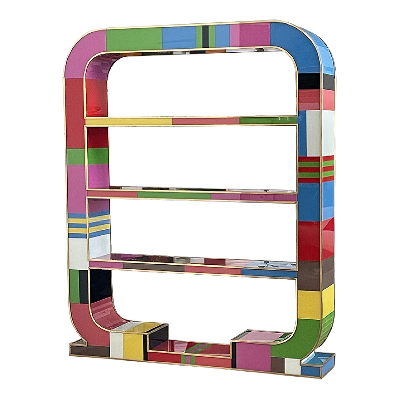 Double-sided multicoloured Murano glass bookcase, 1990s 6