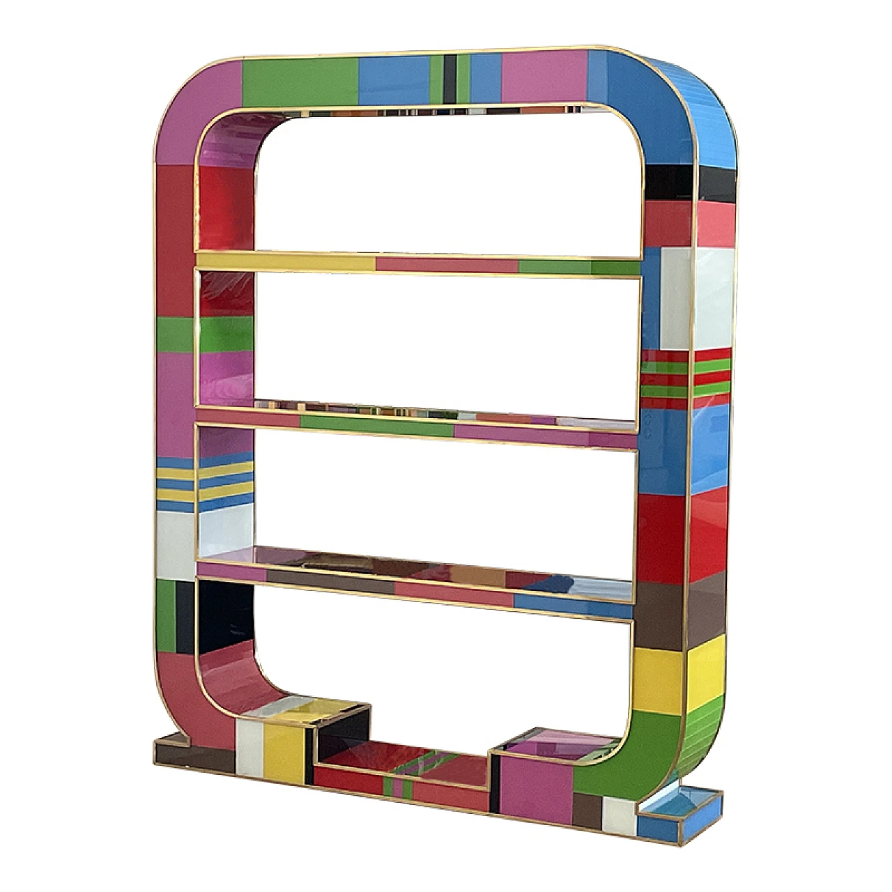 Double-sided multicoloured Murano glass bookcase, 1990s 7