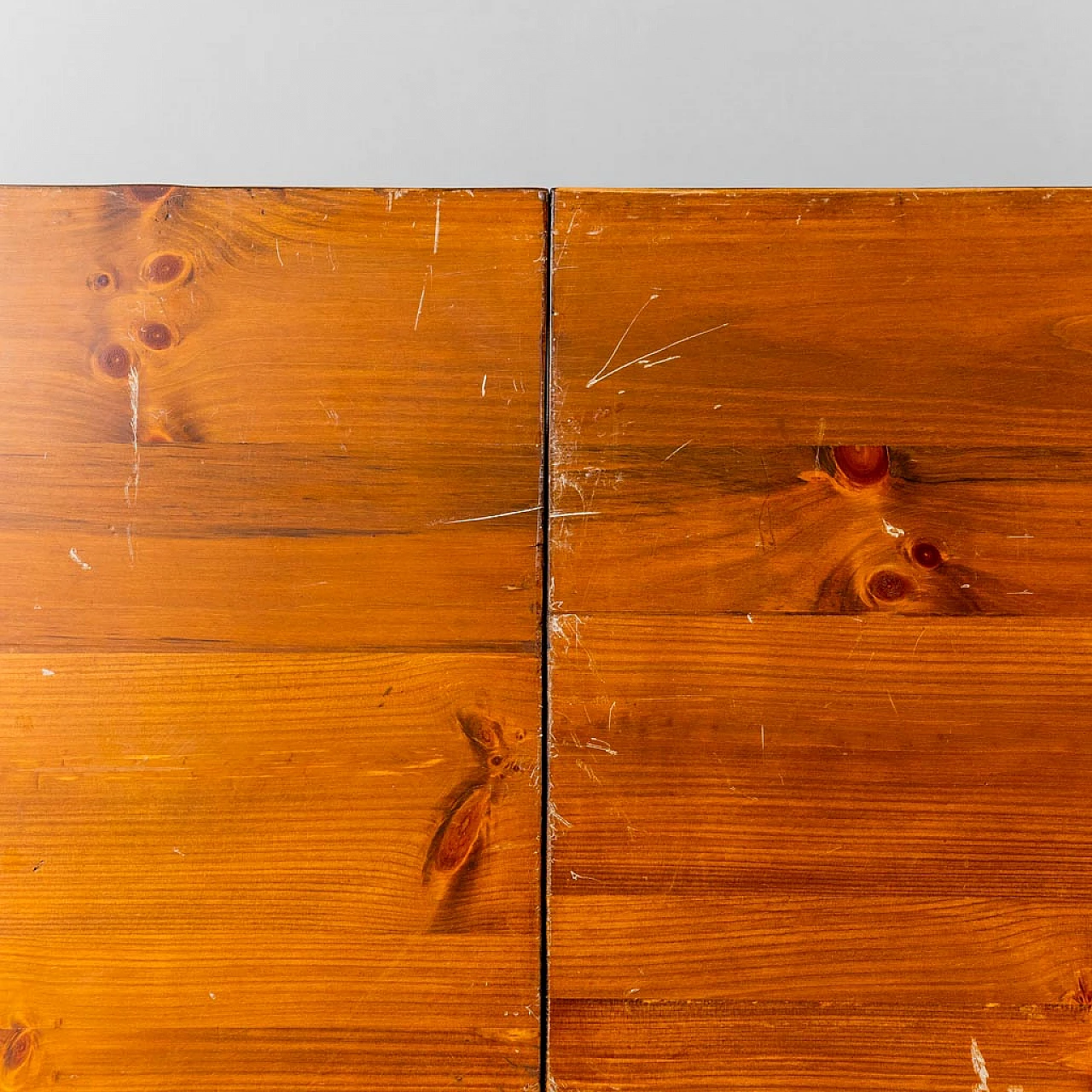 Wooden chest with geometric design, 1950s 10