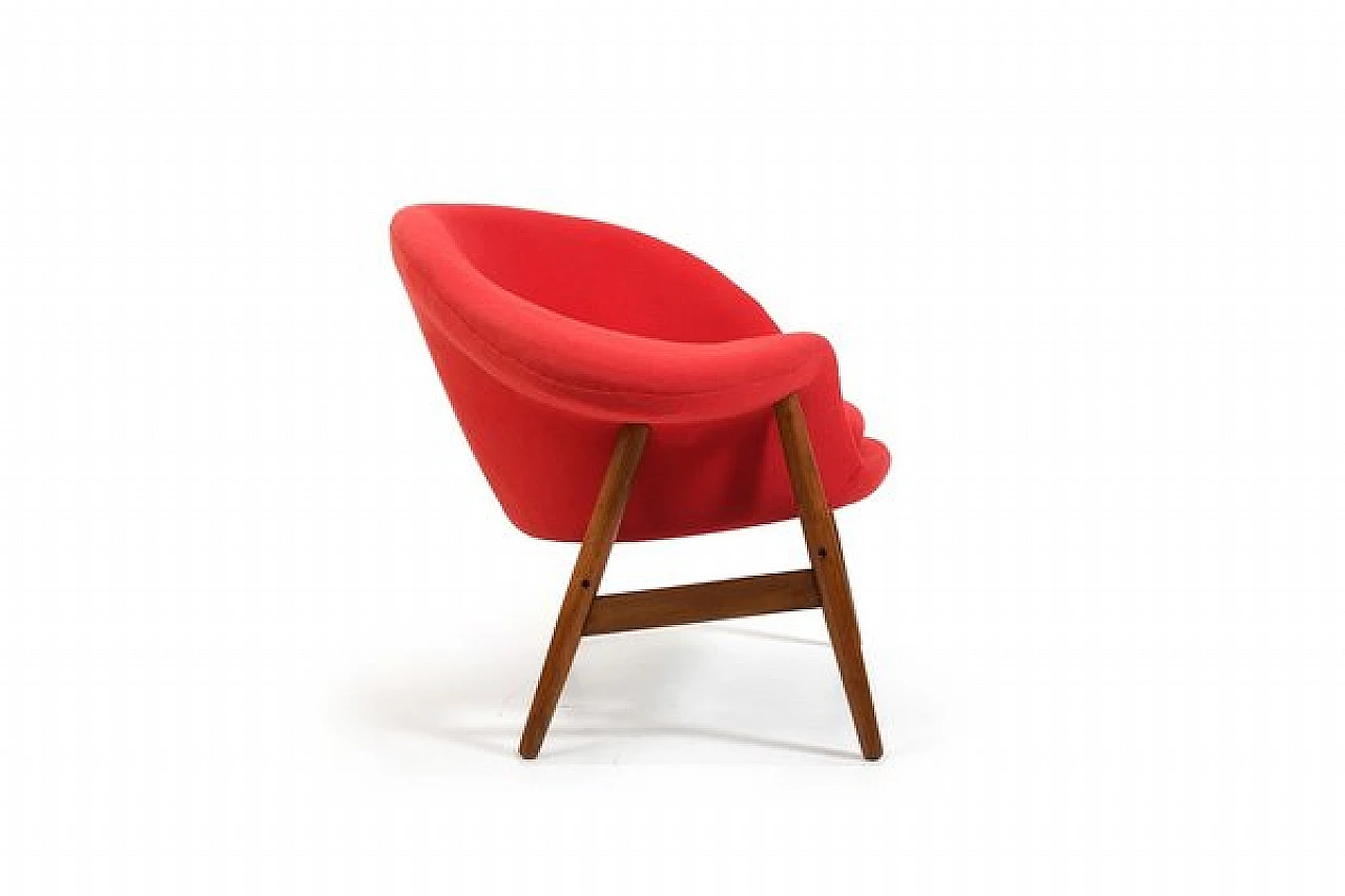 Fried Egg teak armchair by Hans Olsen for Bramin, 1950s 6