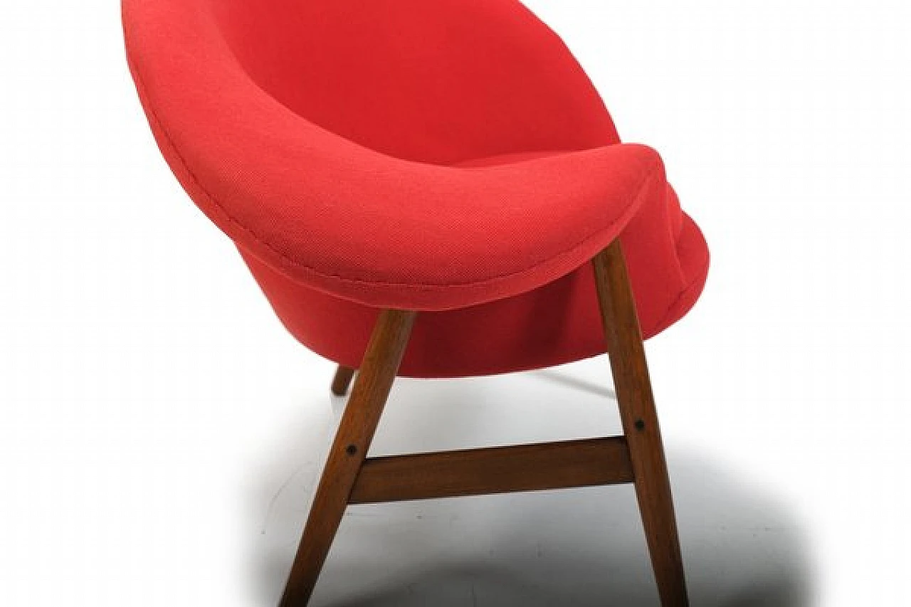 Fried Egg teak armchair by Hans Olsen for Bramin, 1950s 7